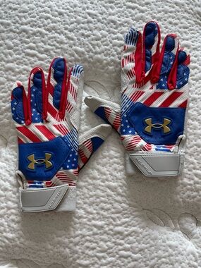 Under Armour UA American Flag Baseball Batting Gloves